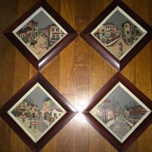 🚪VINTAGE FRAMED NEEDLEPOINT 🚪